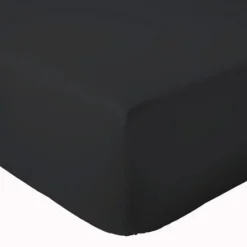 Drap Housse Uni bonnet 30 cm 100% Coton (180x190 cm - Gris Foncé)