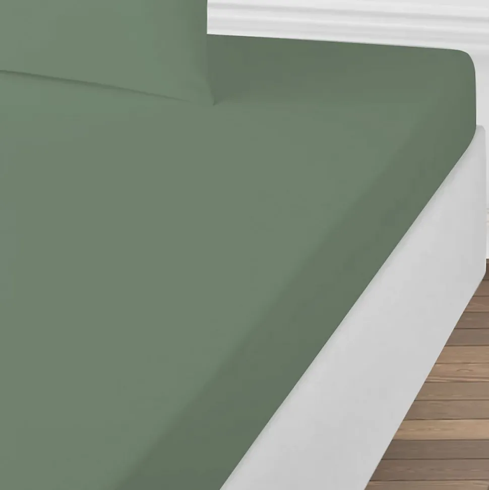 Drap housse uni en coton 57 fils 140x200cm