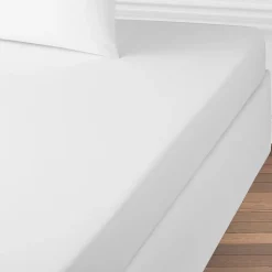 Drap housse uni en coton 57 fils 180x200cm