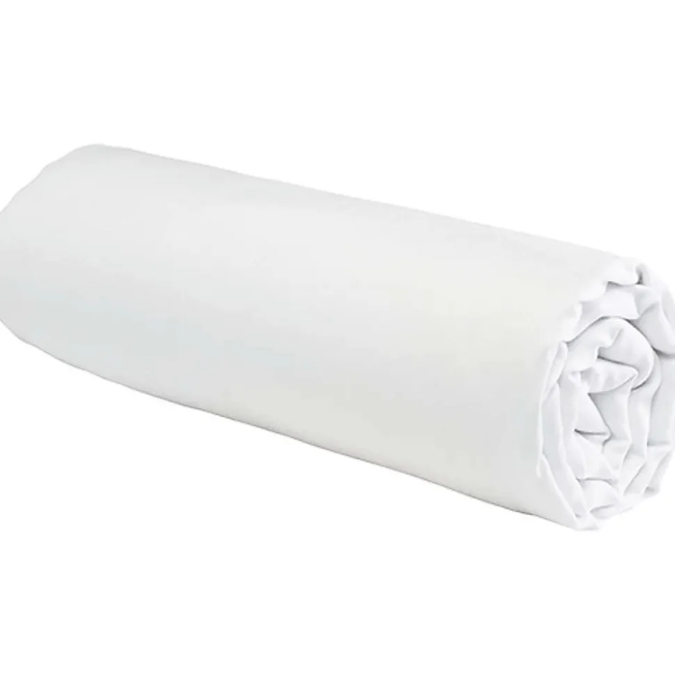 Drap housse uni en coton 57 fils 90x190cm