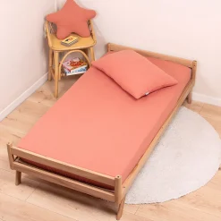 Drap housse uni en gaze de coton