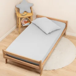 Drap housse uni en gaze de coton