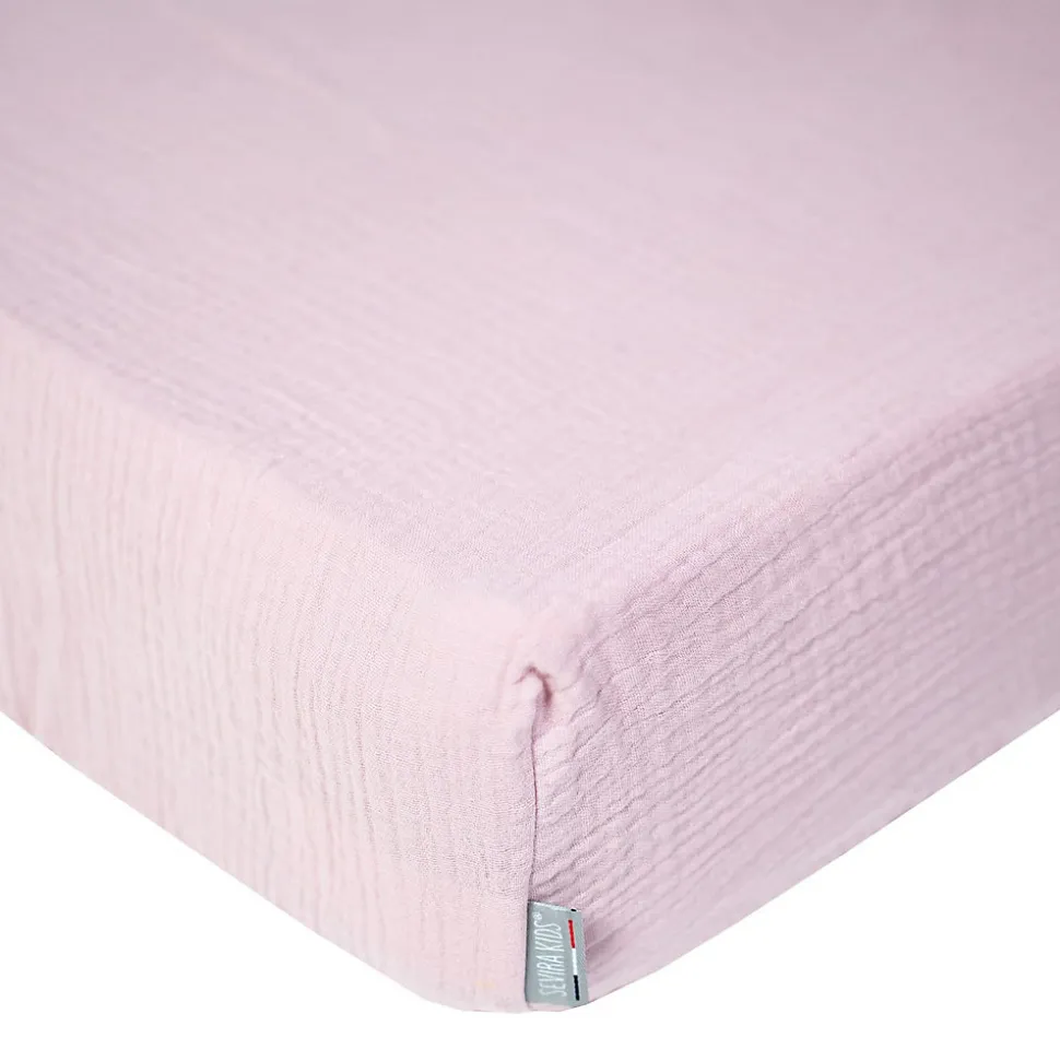 Drap housse uni en gaze de coton