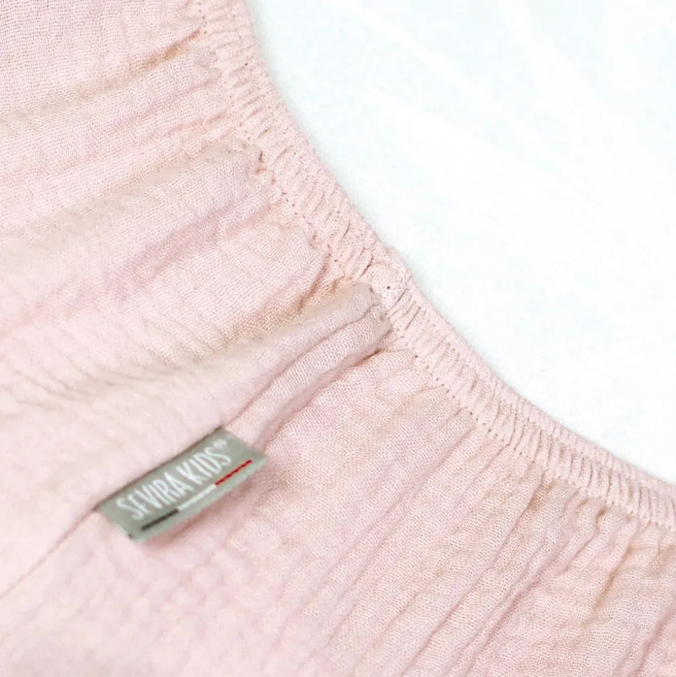 Drap housse uni en gaze de coton