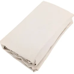 Drap housse uni 90x200 cm bonnet 35 cm percale de coton MANOIR blanc Naturel