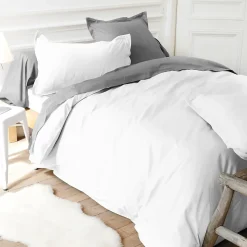 Drap housse uni 160x200 cm bonnet 40 cm coton ALTO blanc