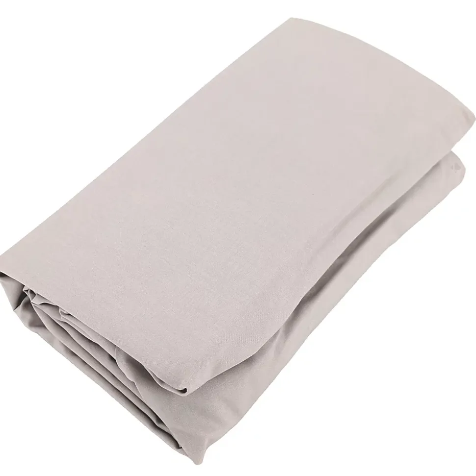 Drap housse uni 180x200 cm bonnet 35 cm percale de coton MANOIR beige Lin
