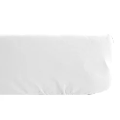 Drap housse uni 140x190 cm bonnet 35 cm percale de coton MANOIR blanc Neige