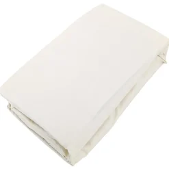 Drap housse uni 80x200 cm bonnet 35 cm percale de coton MANOIR Ivoire