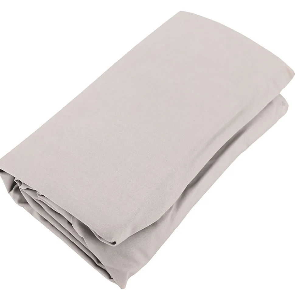 Drap housse uni 160x200 cm bonnet 40 cm percale de coton MANOIR beige Lin