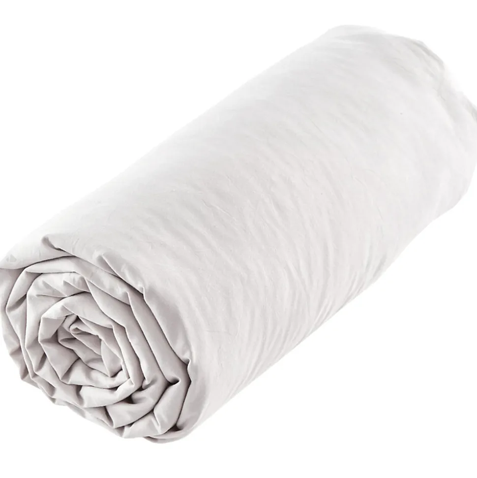 Drap housse uni 160x200 cm MILA 100% polyester micro lavée blanc