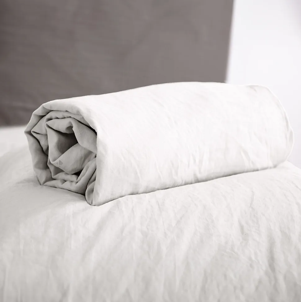 Drap housse uni 160x200 cm MILA 100% polyester micro lavée blanc