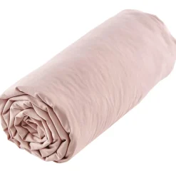 Drap housse uni 160x200 cm MILA 100% polyester micro lavée rose poudré