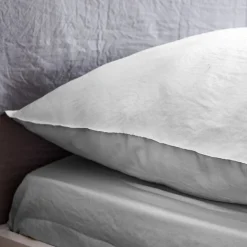 Drap housse uni 140x190 cm MILA 100% polyester micro lavée gris perle