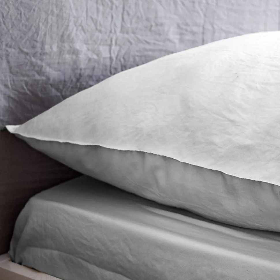 Drap housse uni 160x200 cm MILA 100% polyester micro lavée gris perle