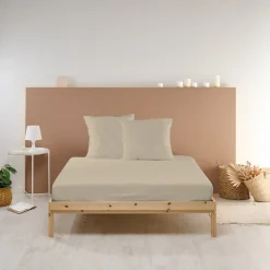 Drap Housse uni 140x190cm PERCALE LIN