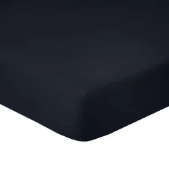 Drap housse 90x190 + 28 cm 100% Coton 57 fils Noir