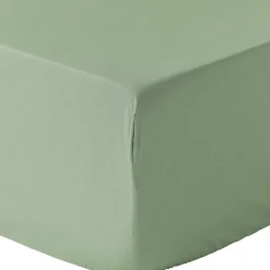 Drap housse 140x190 + 30 cm 100% Percale de Coton 80 fils Sauge