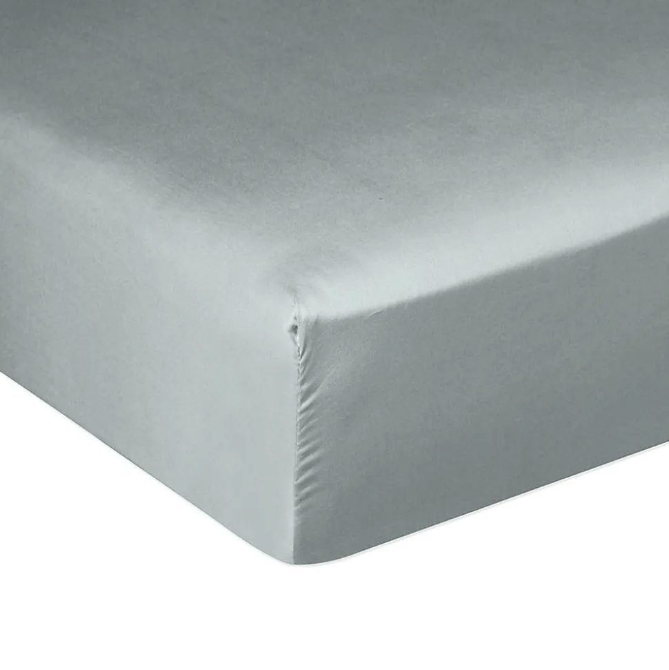 Drap housse 160x200 + 30 cm Satin de Coton Celadon