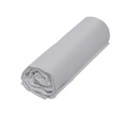 Drap housse 180x200 +30 cm 100% coton bio 57 fils gris
