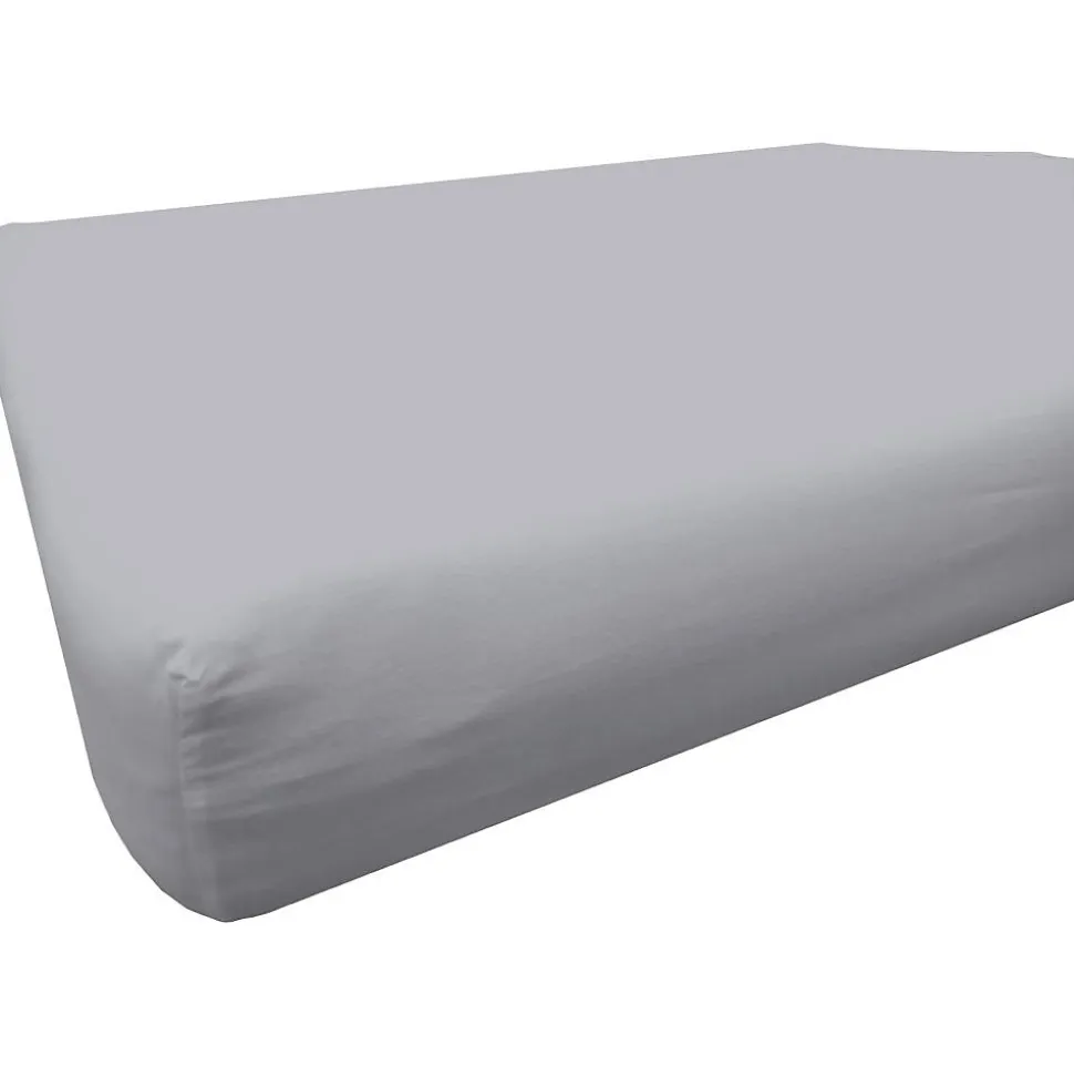 Drap housse 180x200 +30 cm 100% coton bio 57 fils gris