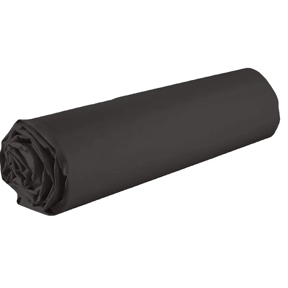 Drap housse 90x190 +35 cm Coton 57 fils Gris Foncé