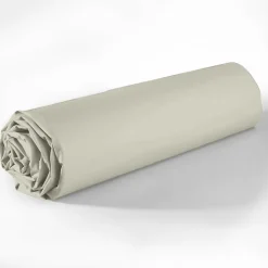 Drap housse 180x200 +35 cm Coton 57 fils Ivoire
