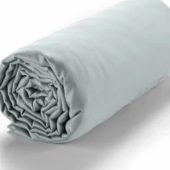 Drap housse 160x200 +30 cm satin de coton celadon