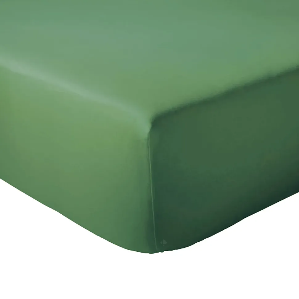 Drap housse 90x190 cm bonnet 30 coton ÉVASION Vert fougère