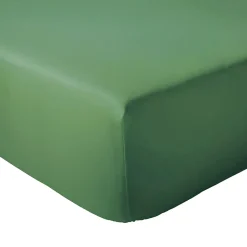 Drap housse 180x200 cm bonnet 30 coton ÉVASION Vert fougère