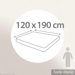 Drap housse 120x190 cm bonnet 30 coton ÉVASION Vert fougère