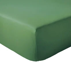 Drap housse 120x190 cm bonnet 30 coton ÉVASION Vert fougère
