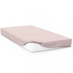 Drap housse 140x190 cm en coton 57 Fils SOLEIL D'OCRE rose