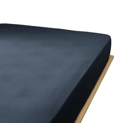 Drap housse 140x190 cm en Gaze de coton Minuit