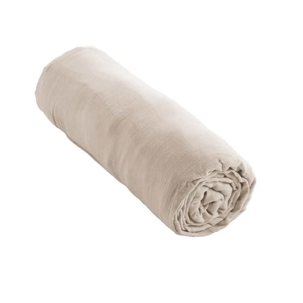 Drap housse 90x190 cm en Gaze de coton Naturel