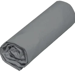 Drap housse 90x190 cm polyester microfibre LAGO gris anthracite bonnet 28 cm