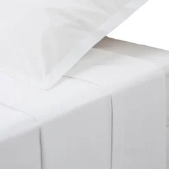 Drap plat - percale - blanc - 180x290 cm - Atmosphera