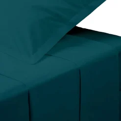 Drap plat - percale - bleu - 240x290 cm - Atmosphera