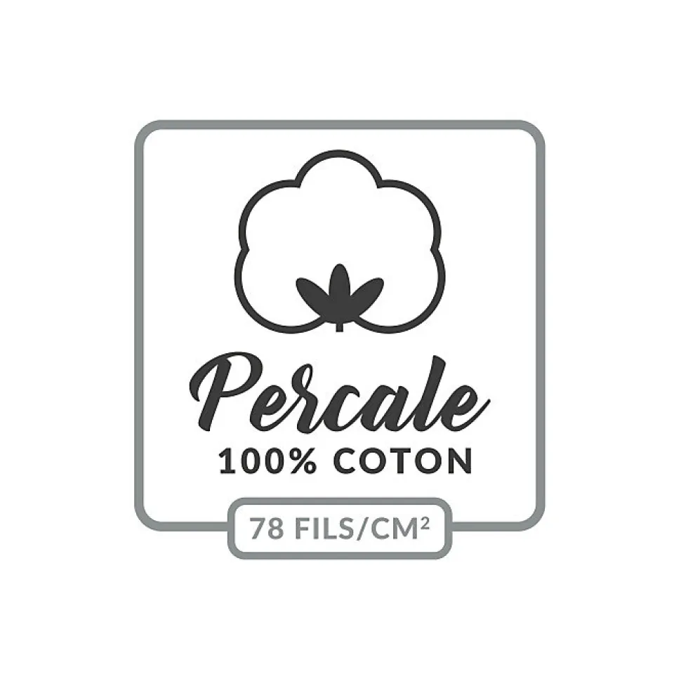 Drap plat 2 personnes 240 x 300 cm Percale de coton 78 fils Coloris Bleu nuit