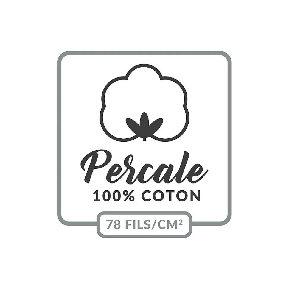 Drap plat 2 personnes 240 x 300 cm Percale de coton 78 fils Coloris Bleu nuit