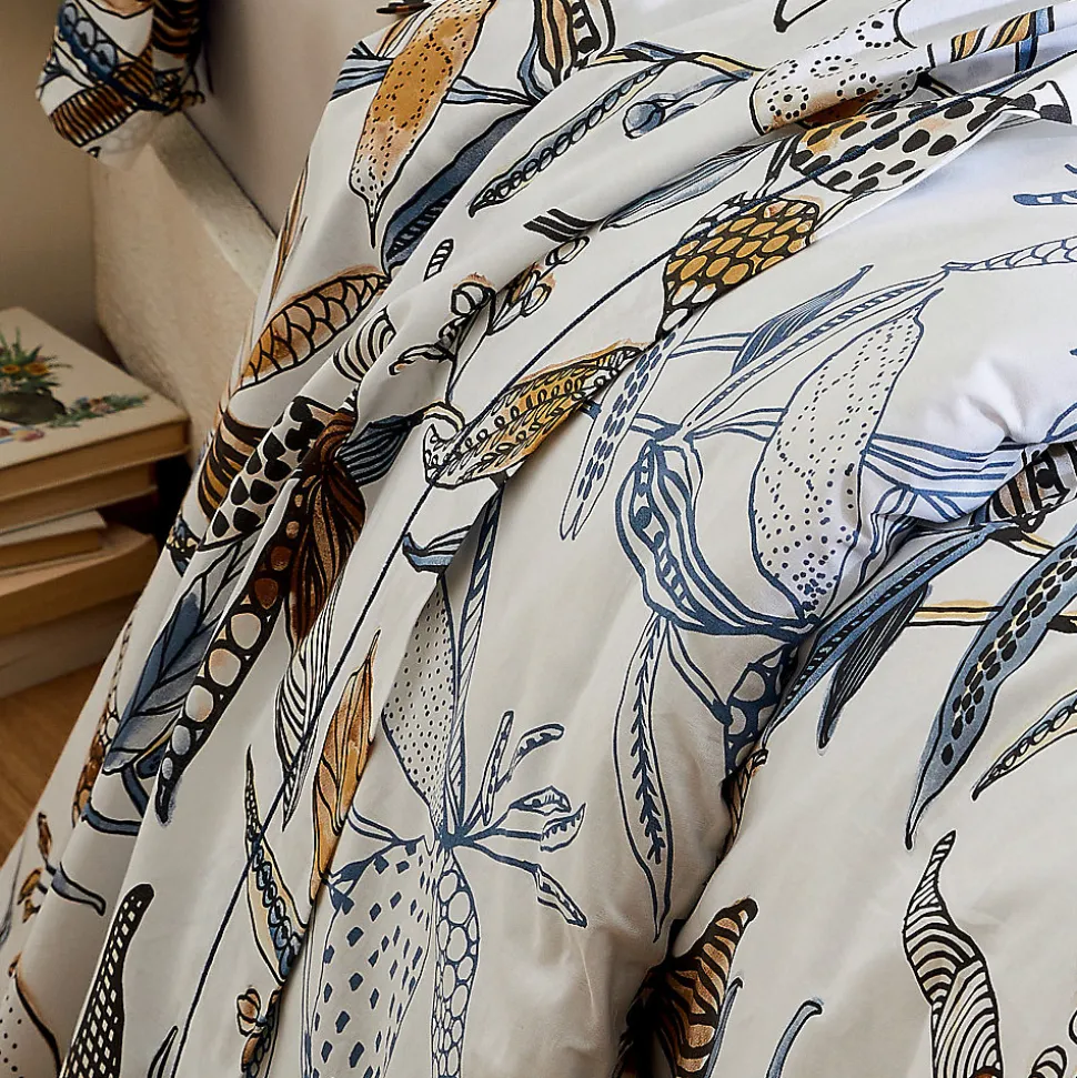 Drap plat aux fleurs exubérantes (280x310 cm - Blanc)