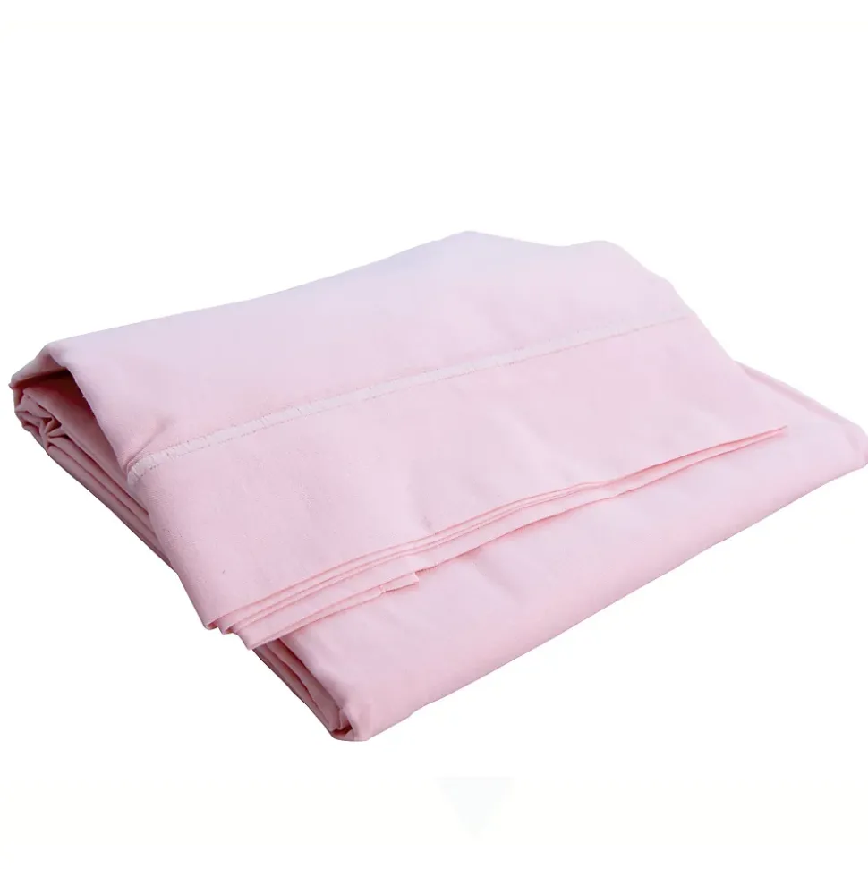 Drap plat avec point bourdon (120x180 cm - Rose Clair)