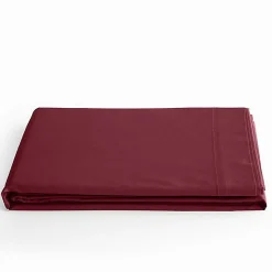 Drap plat Coton Pur Prémium Grenat 180 x 290 cm