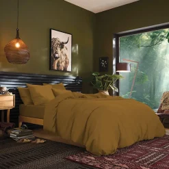 Drap plat Coton Pur Prémium 240 x 300 cm Marron