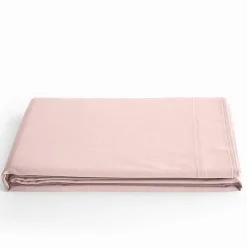 Drap plat Coton Pur Prémium 240 x 300 cm Rose Dragée