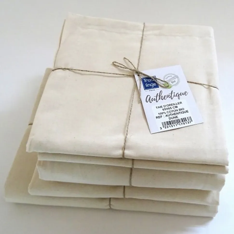 Drap plat en 100% coton biologique (280x300 cm - Sable)