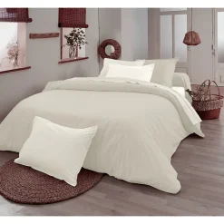 Drap plat en 100% coton biologique (180x290 cm - Sable)