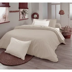 Drap plat en 100% coton biologique (240x300 cm - Ficelle)