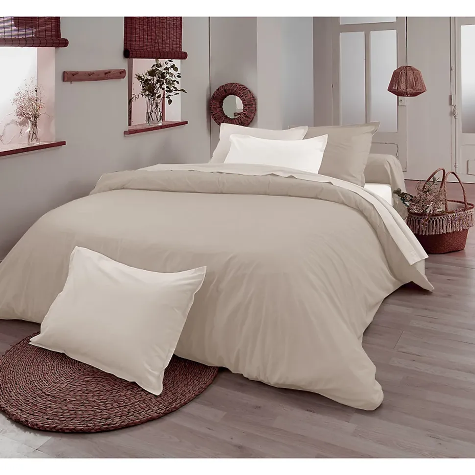 Drap plat en 100% coton biologique (240x300 cm - Ficelle)