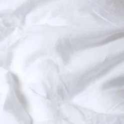 Drap plat en lin lavé blanc, 275x275 cm - HOMESCAPES